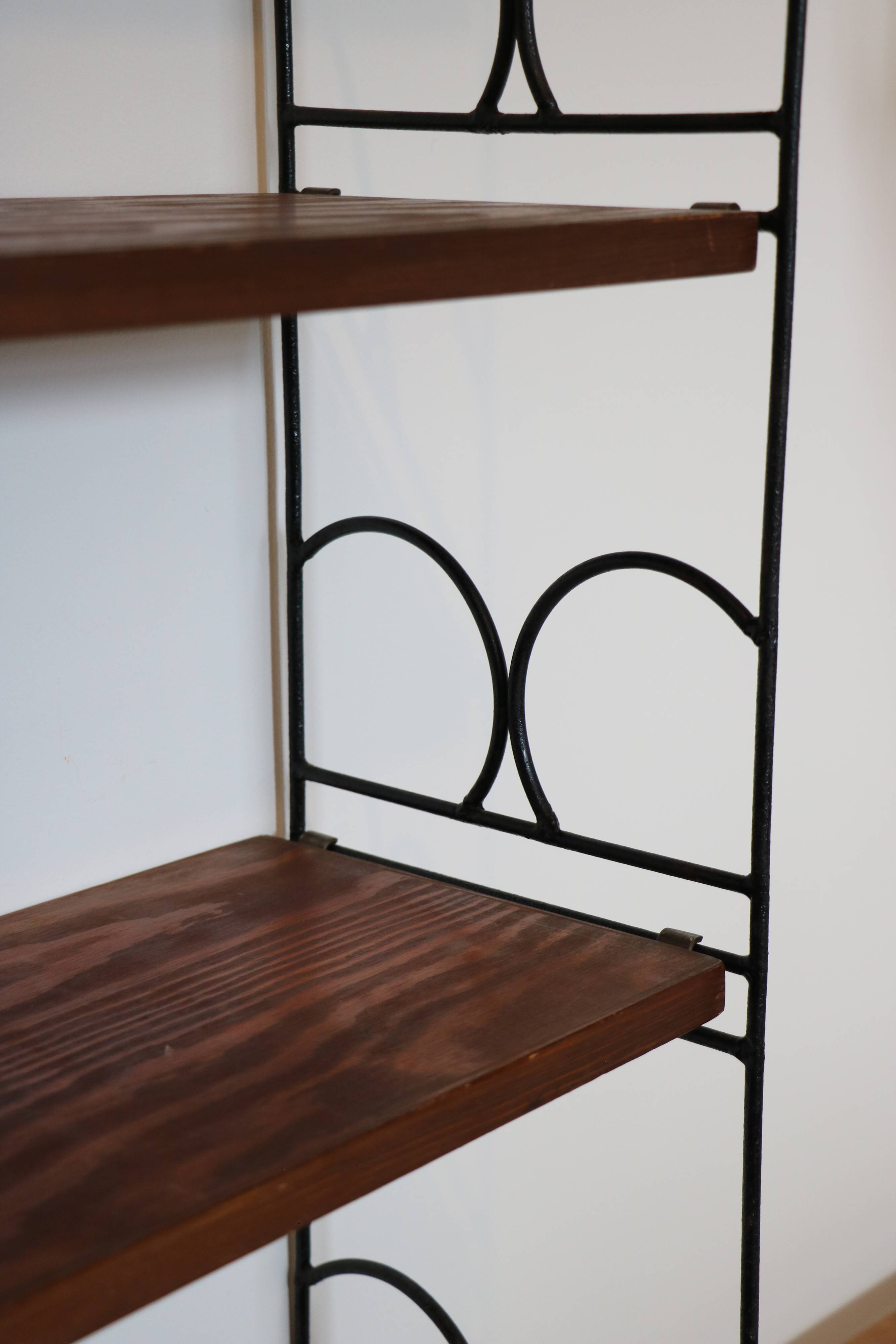 Large "string" shelf, Sweden, metal and wood