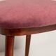 Vintage mid-20th century purple plum velvet heart-shaped chair.