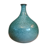 Signed turquoise blue ceramic soliflore vase