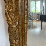 Miroir Louis XV en bois sculpté doré Trumeau de cheminée XIX siècle 80x56cm