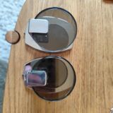 2 tempered glass coat hooks Space Age, 1970s