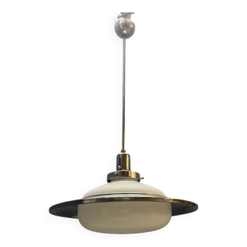 Suspension chromée de style futuriste attribuée à Gino Sarfatti, années 1950