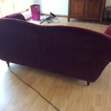 Red velvet sofa