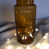 Amber jar, bubbled glass