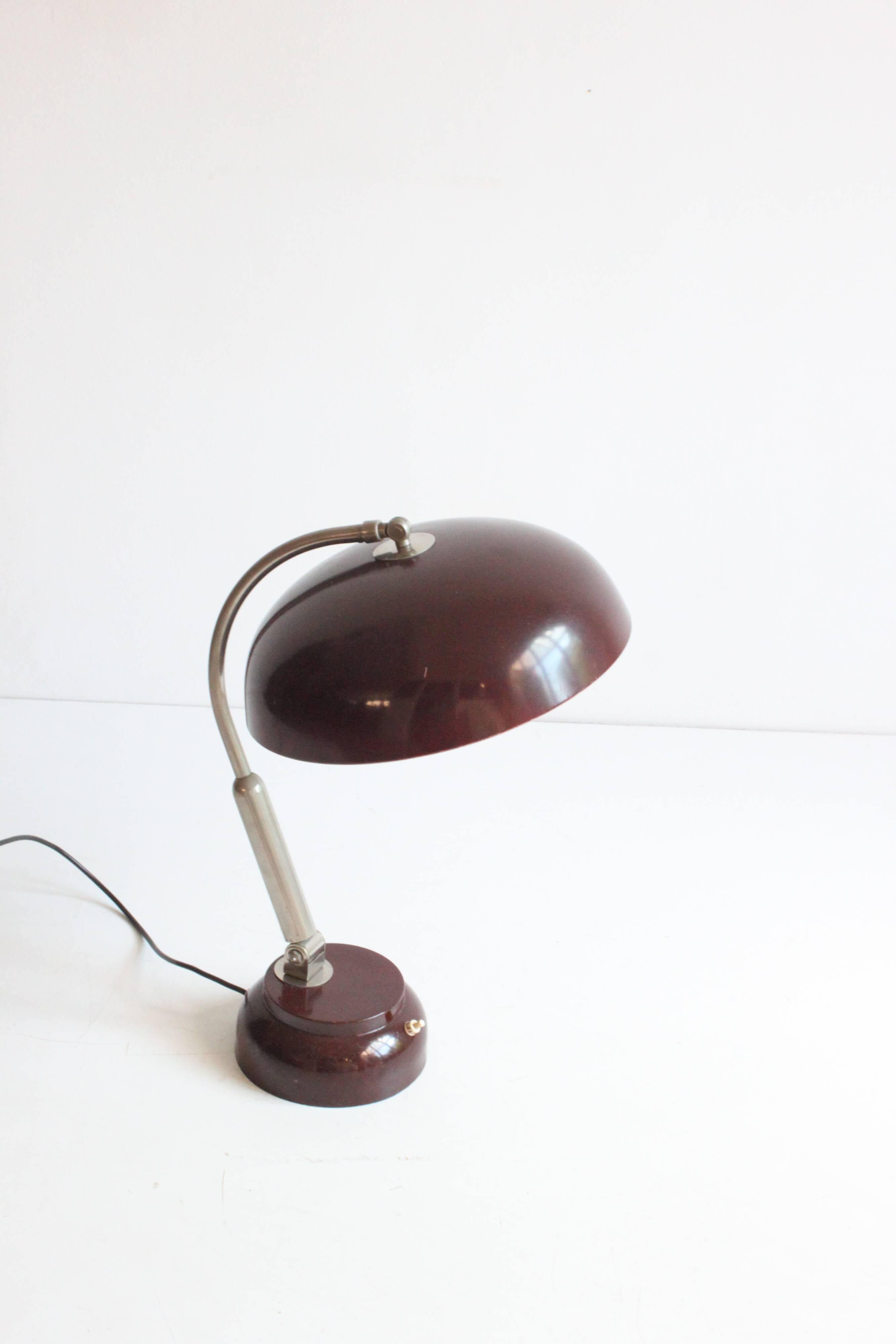 Lampe de bureau en métal avec anneau lumineux par Hala, Pays-Bas, années 1950