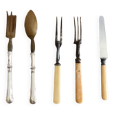 Couverts de service en métal argenté