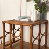 Rattan and bamboo coffee table