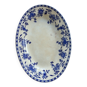 Plat ovale ancien en - porcelaine