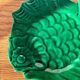 Vintage green fish plate lunetta vallauris