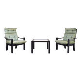 Fauteuils danois des années 50 et table basse, années 70.