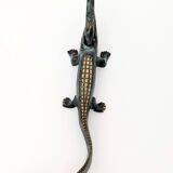 Vintage Brass Crocodile Nutcracker