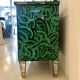 Commode italienne en verre vert-malachite de style mid-century modern