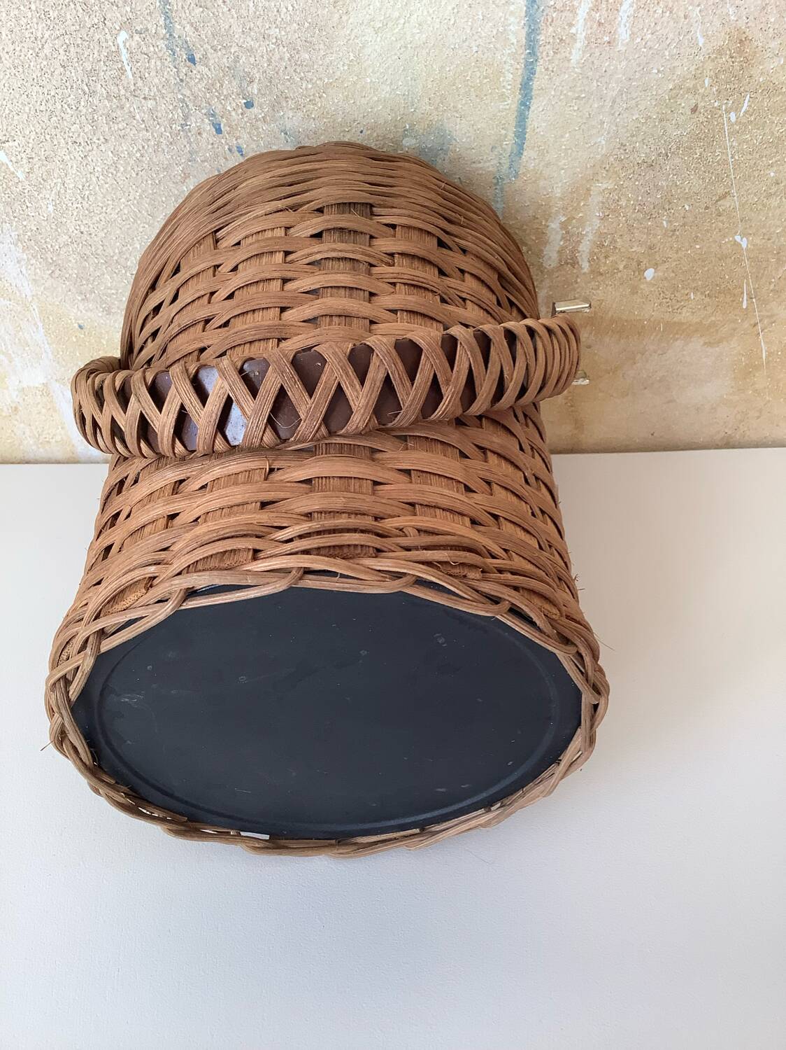Wicker rattan ice bucket