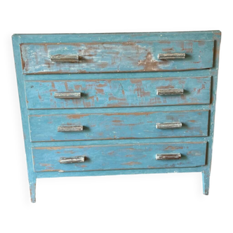 Turquoise blue patina chest of drawers