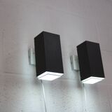 Pair of grey and white wall sconces by Preben Dahl for H. F. Belysning, 1960s