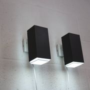 Pair of grey and white wall sconces by Preben Dahl for H. F. Belysning, 1960s