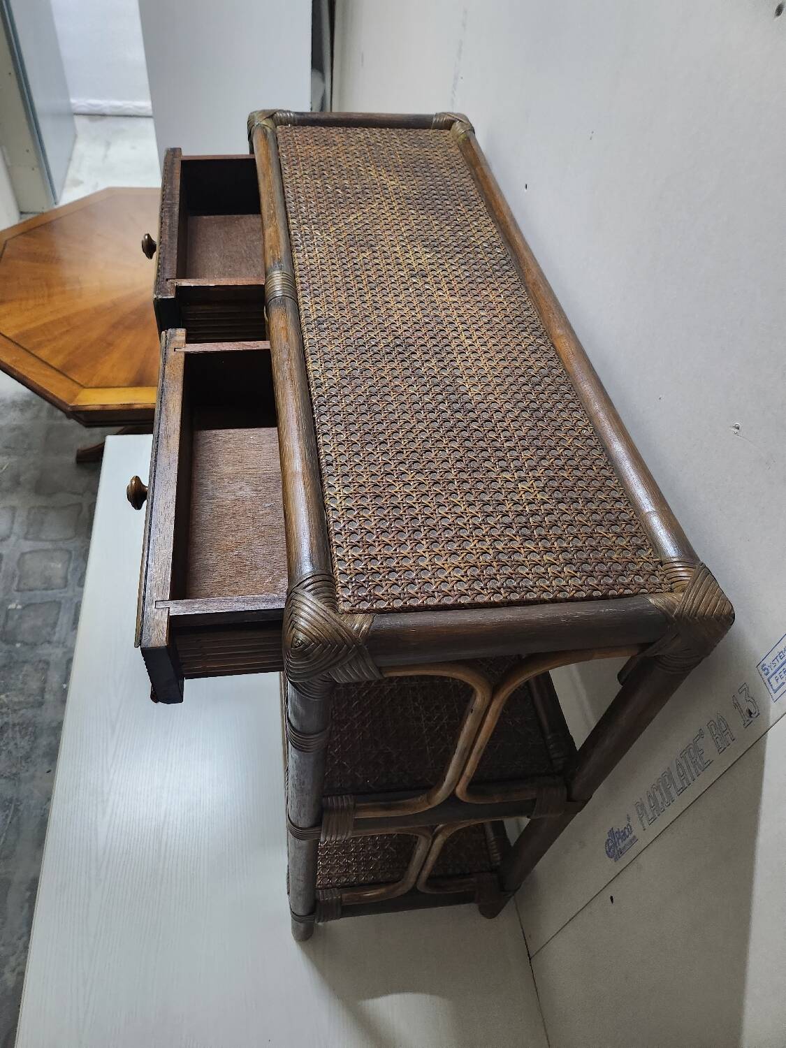 Rattan chest of drawers from the 70s