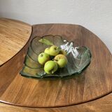 Tinted glass “leaf” dish