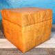 1980s leather storage stool