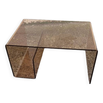 Table basse en plexiglass fume attribuée à Michel Dumas pour Roche Bobois 1970