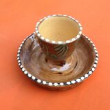 Cup shell Alsatian terracotta glazed faux wood