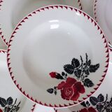 Set of 5 vintage soup plates from the St Amand factory, Café Mars model, in porcelain