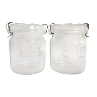 Paire de bocaux Rac- 3/4 litre