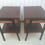 Pair of metal bedside table / formica