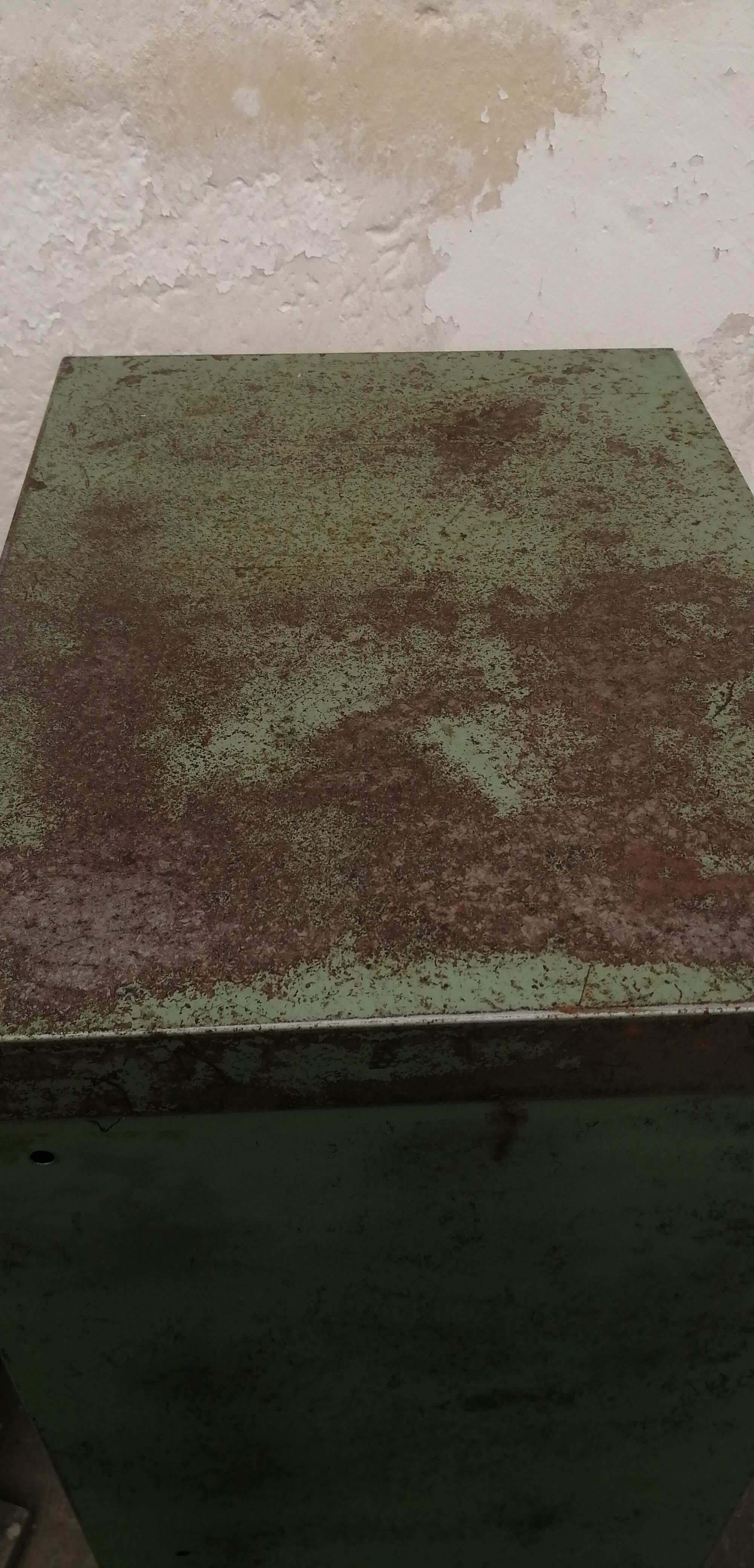 Antique metal cabinet with valves