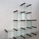 Gallotti & Radice Italian glass and wood bookcase 1980s