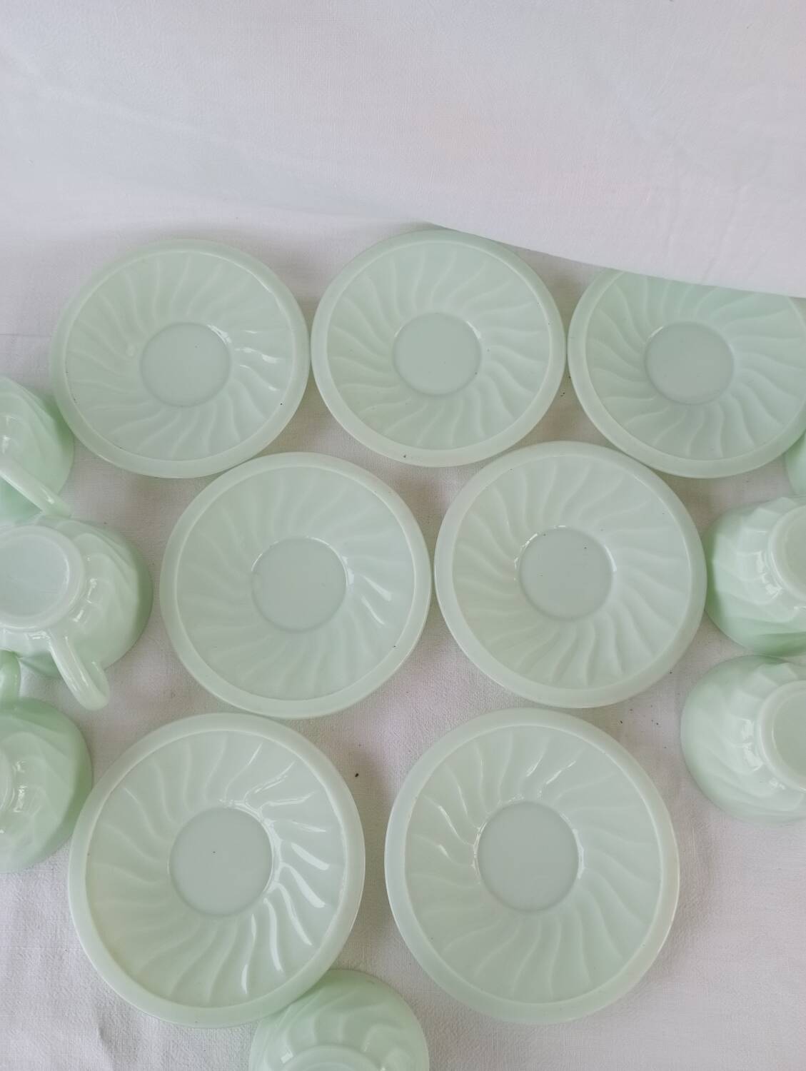 Mint green opaline cups