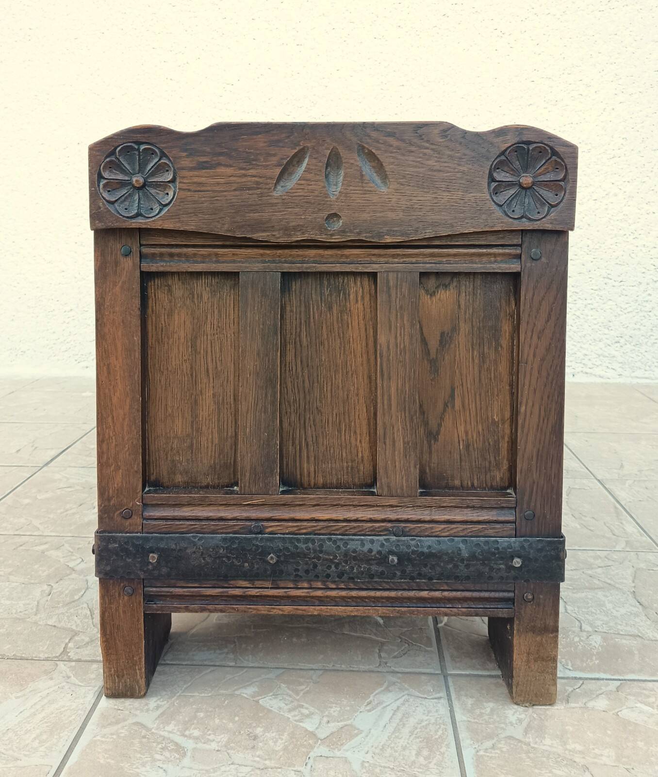 Rustic solid oak chest
