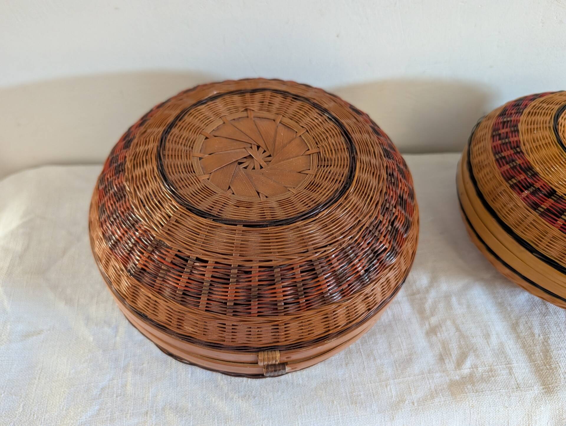 Set of three nesting bamboo boxes – China – 1980s