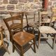Lot of 15 bistro chairs vintage wood café mismatched