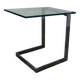 Table d’appoint verre, chrome  « Gebra », années 80, étiquette d'origine