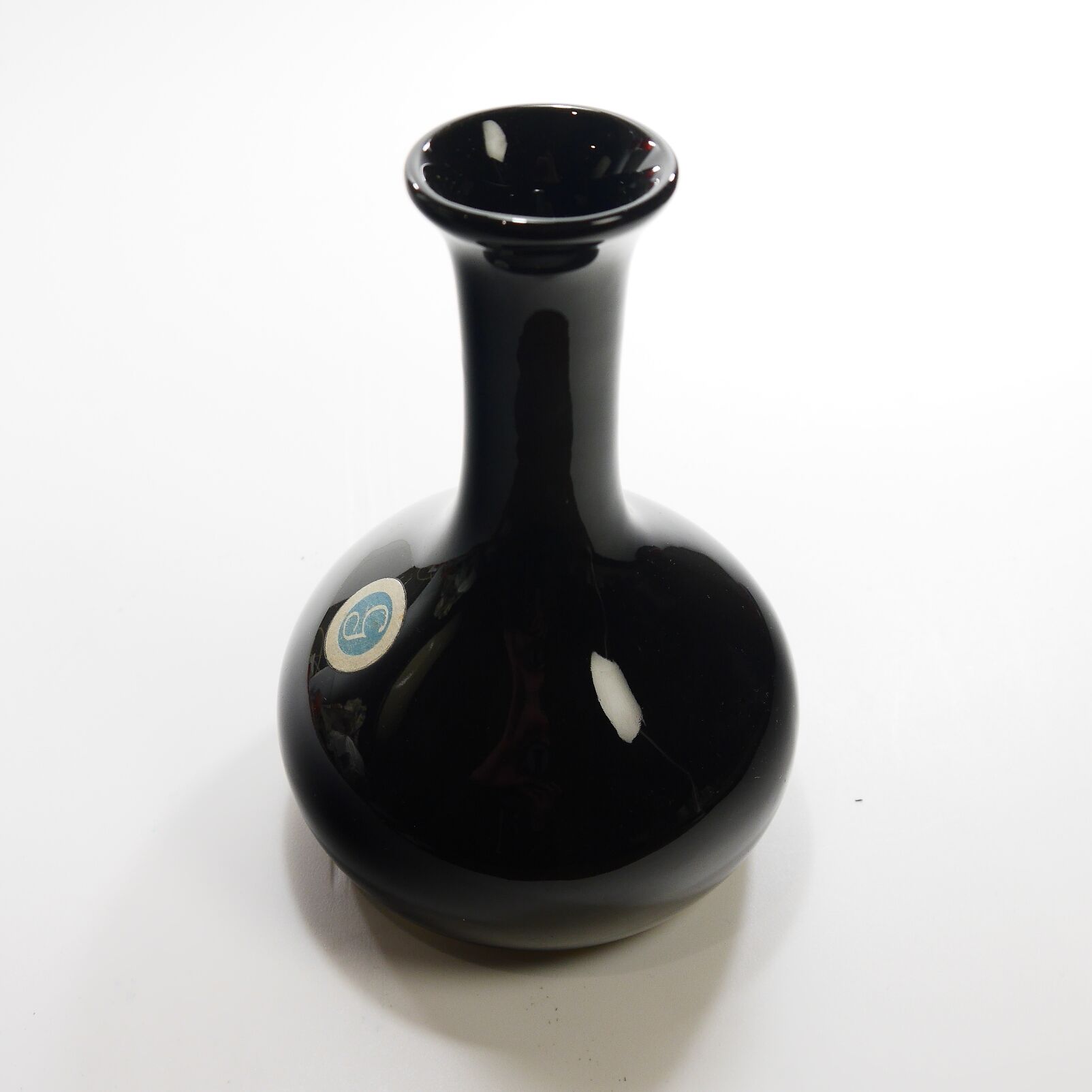 Black ceramic vase