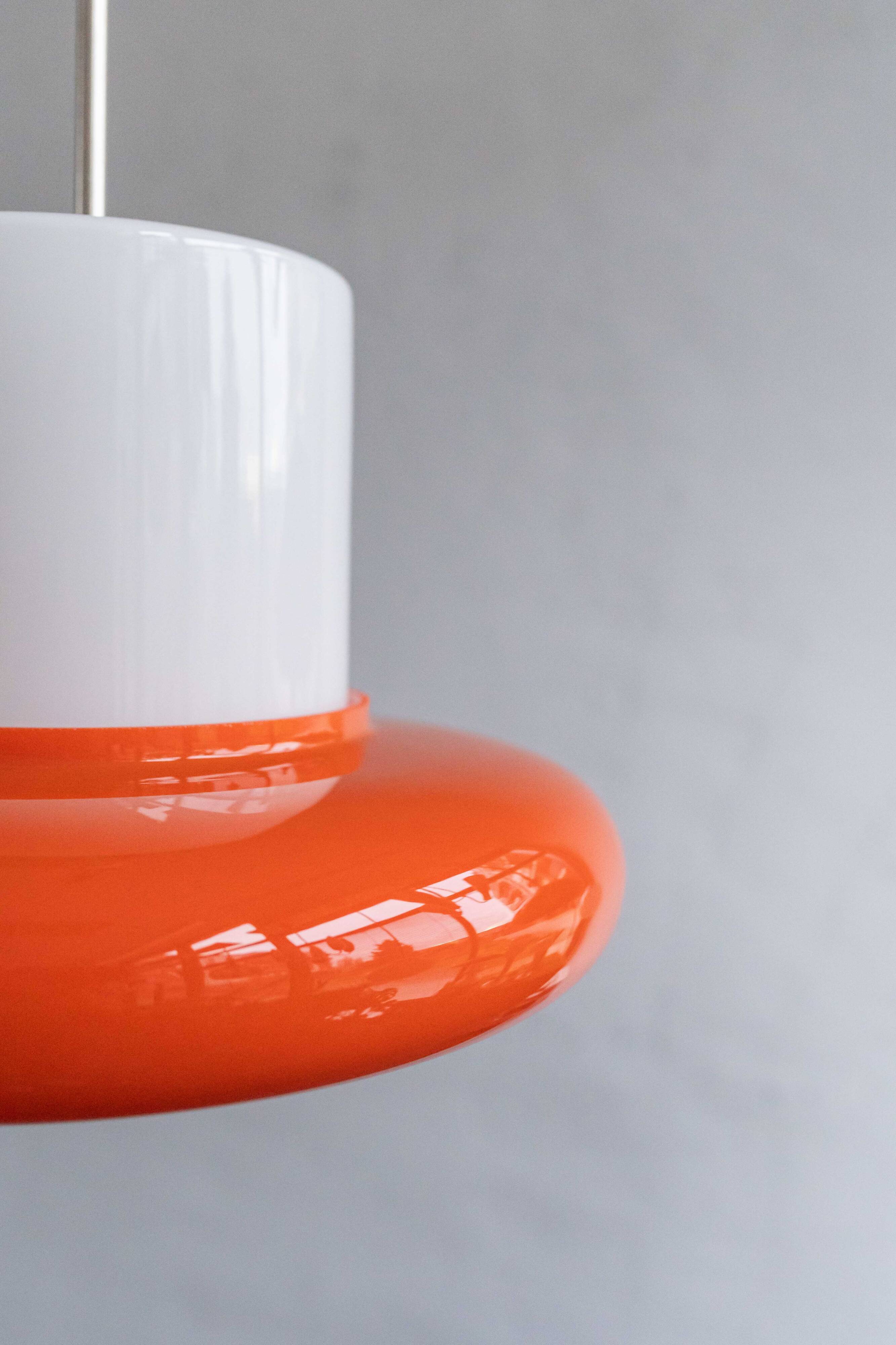 Vintage Czechoslovak Hanging Glass Lamp By Osvětlovací Sklo, 1970s