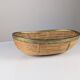 Italian oval rattan and brass centerpiece, mid-century style, 1970s