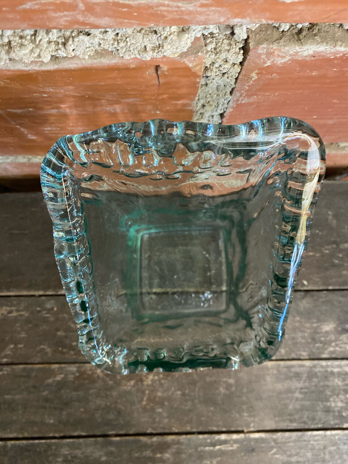 Vintage Bubble Glass Cascade Design Vase #C868