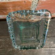 Vase Ancien Design Cascade Verre Bullé Vintage #C868