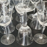 11 Large crystal glasses engraved Boch geometric pattern