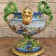 polychrome faience cup – Decorated with fantastical characters and animals