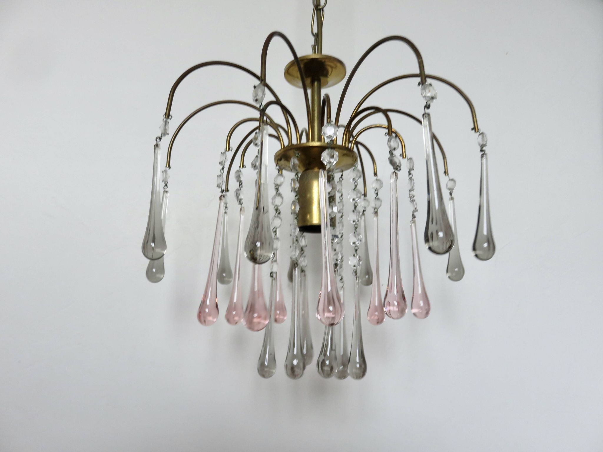 Crystal chandelier "water drop" in Murano glass, Italy