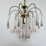 Crystal chandelier "water drop" in Murano glass, Italy