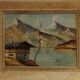 vintage oil on canvas 1950/1960 mountain landscape