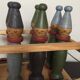 Set of Moulin Roty brand wooden bowling on roller cart, limited series.