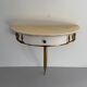 Floating wall console with drawer, brass body and marble top, 1960s, Italy