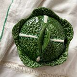 Green cabbage slip soup tureen
