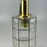 60s 70s ceiling lamp Glashütte Limburg Germany glass & brass Space Age