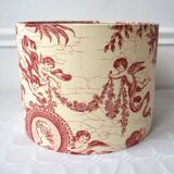 Red toile de jouy lampshade